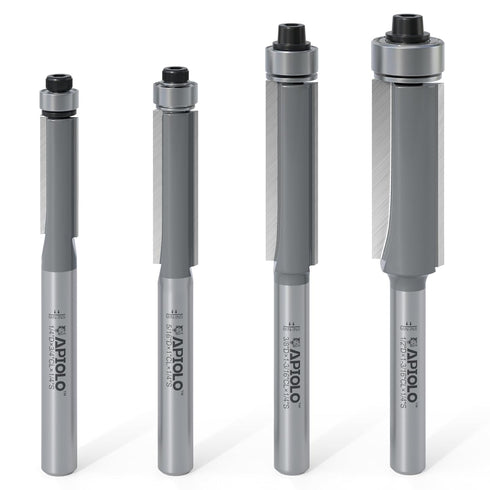 4PCS Flush Trim Router Bit Set, 1/4 Inch Shank YG6X Alloy Top