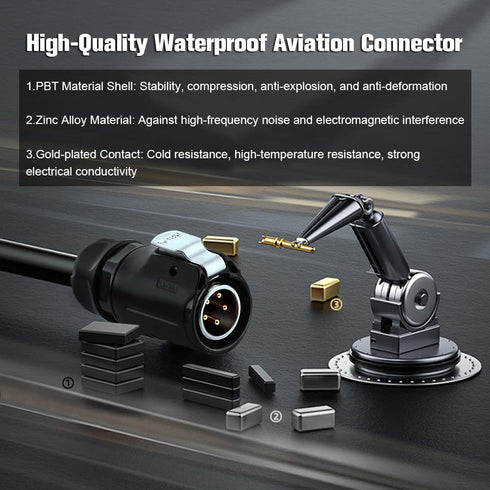 5 Pin Connector Waterproof Connectors, Aviation Wire Connector for Automotive, Power, Marine, Indoor/Outdoor Electrical