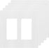ENERLITES Screwless Decorator Wall Plates - Child Safe Outlet Covers, 2-Gang, Glossy White, 5 Pack