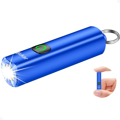 Blukar Rechargeable EDC Flashlight, Mini Keychain Flash Light with 3 Lighting Modes,