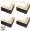 GJHYNT 4 Pack Wooden Furniture Risers, LShaped Bed Risers, 1in 2in Sofa Feet,