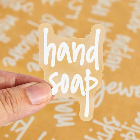 Talented Kitchen Bathroom Organization Labels, 192-Pack White Script Various Sizes, Clear Vinyl Water-Resistant