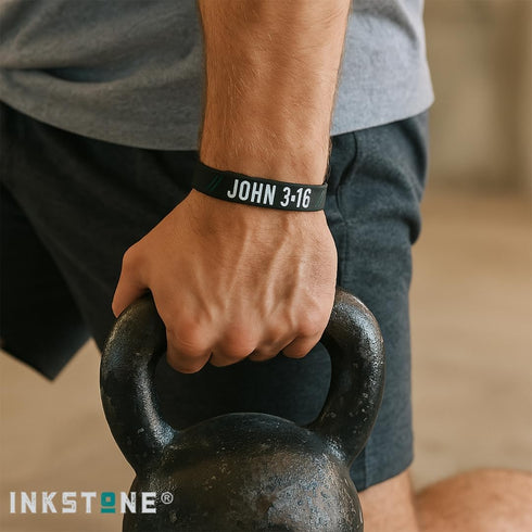 Ezekiel Gift Co. Christian Wristbands for Guys (6-Pack) - John 3:16, Romans 12:2, Joshua 1:9 - Religious Bible Gifts