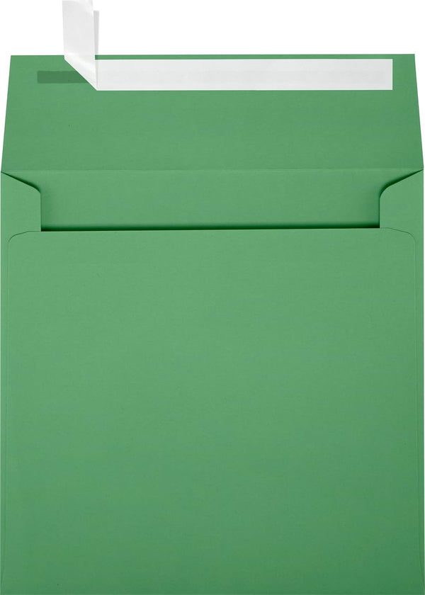 LUXPaper Invitation Envelopes Square | Peel & Press | 6 1/2" x 6 1/2" | Holiday Green | 80lb. Text | 50 Qty