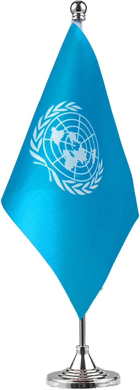 GentleGirl.USA UN International Table Flag - Mini United Nations Flag