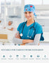 Scrub Caps Women, Double-Sided Printed Adjustable Women's Surgical Cap with Buttons, Breathable Design for Nurses