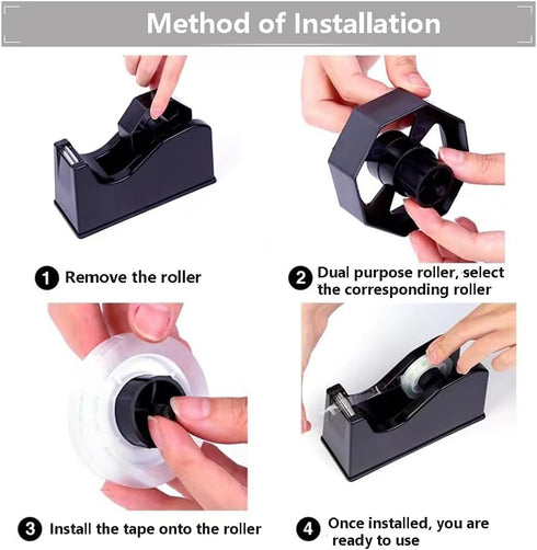 Tape Dispenser, Heat Press Tape Dispenser 6.3 x 2.5 x 3.4 Inch, Nonskid Base Weighted Desktop Holder