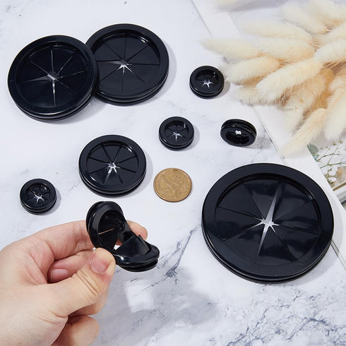 24Pcs 4 SUPERFINDINGS Sizes Black Trash Bag Cilp Garbage Bag Fasten Lock Prevents Liners from Falling into Trashcan