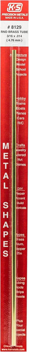 K&S Precision Metals 8129 Round Brass Tube, 3/16" OD