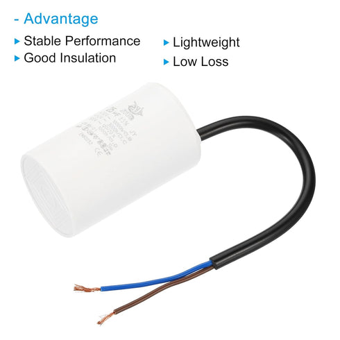 PATIKIL CBB60 25uf Running Capacitor, 2Pcs AC 450V 2 Wires for Water Pumps, Washing Machines Motor Start