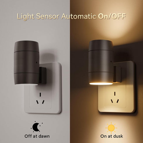 2 Pack 0-100LM LED Night Lights Plug into Wall, Dusk-to-Dawn Sensor Plug in Adjustable Brightness Night Light Soft