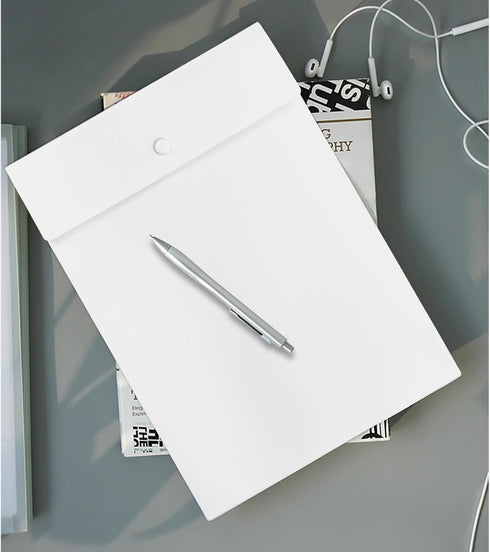 VANRA Vertical File Folders - Poly Filing Envelope Plastic Project Folder with Snap Button Closure for A4 Letter Size