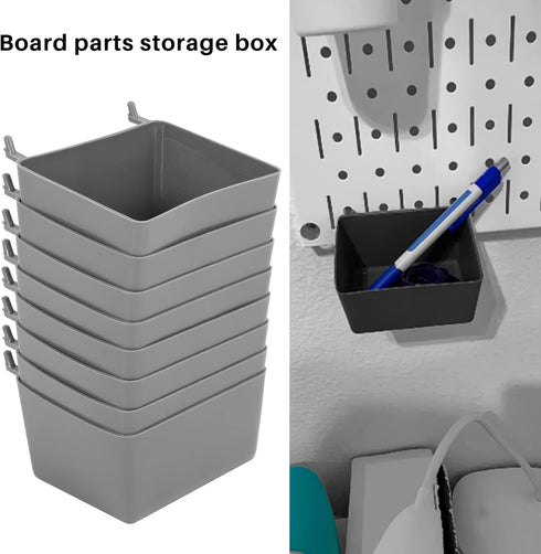 Hubceuo 8 Pieces Bins Kit Parts Storage Accessories Workbench Bins for Organizing Hardware(Grey)