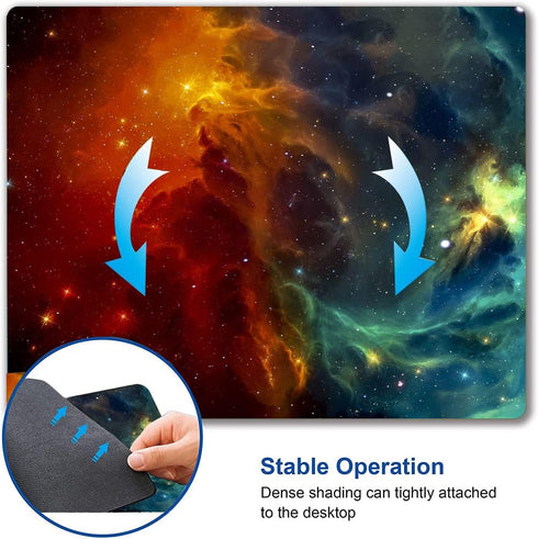 Galaxy Mouse Pad - Square Waterproof Non-Slip Rubber Base Mousepad for Office Laptop, 9.5"x7.9"x0.12" Inch