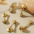 SANCHAKOU 2 Pack Gold Dresser Knobs Bedside Table Cabinet Door Pendant Copper Handle Earrings Wardrobe Shoe Cabinet