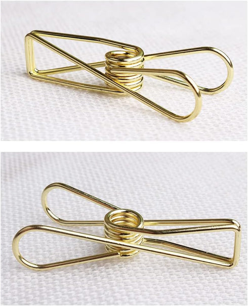 Rurili 50 Pcs Metal Wire Hollow Out Multi-Purpose Utility Clips, Small Paper Clips, Clothespins for Office School Home