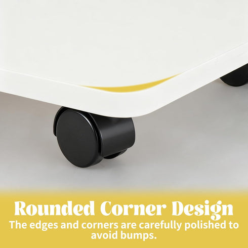 Wopgrty 2 4 Pcs Under Desk Printer Stand with Caster Wheels, White Movable Printer, White Rolling Plant Rack Tray