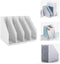 Marte Vanci Collapsible Magazine Holder, 4 Compartment Desktop Adjustable File Dividers Document Cabinet (Light Gray)