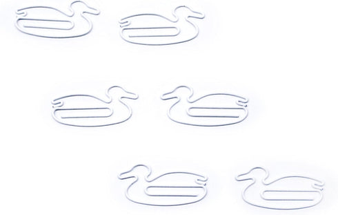 Duck Shaped Paper Clips for Collectors or Office Gifts - Comes in Round Tin with Lid and Gift Box (White, 100 Count)