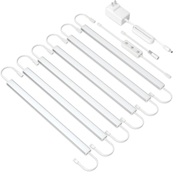 Bangnics Under Cabinet Lighting Plug in. 6 PCS 12 Inch Likable Low Profile
