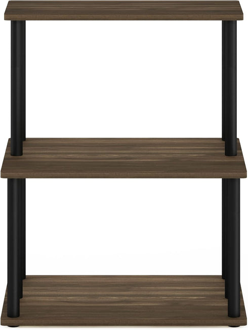 Furinno Turn-N-Tube 3-Tier Toolless Multipurpose Printer Stand, Display Storage Shelf, Columbia Walnut/Black