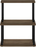 Furinno Turn-N-Tube 3-Tier Toolless Multipurpose Printer Stand, Display Storage Shelf, Columbia Walnut/Black