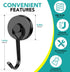 DIYMAG Black Magnetic Hooks, 80LBS Strong Magnetic Hooks Heavy Duty, Strong Magnet Hooks with Metal Hanger for Hanging Refrigerator Home Kitchen Office, 8Pack by DIYMAG