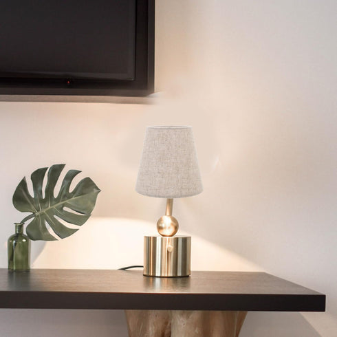 3.5X5.5X5 Inches Cabilock Fabric Drum Lamp Shade with Clip on for Table and Floor Lamps Replacement Lamp Cover Linen