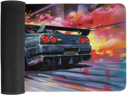 Large Gaming Mouse Pad - Cool Japanese Anime R32 Tokyo Drift Jdm Car Desk Mat 23.6 x 11.8 inch