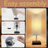 12 Inch Dimmable, 8 Inch Cordless Table Lamp (Linen)-Touch Rechargeable, Fabric Shade, Ideal for Bedroom & Living Room