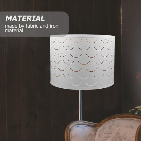 Cabilock Drum Lamp Shade Barrel Fabric Lampshade Table and Floor Lamp Covers Wave Shaped Semicircular Lamp Shade