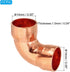 PATIKIL 14mm ID 1mm Thick Elbow Copper Fitting, 12pcs 99.9% Pure Copper Pipe Fitting 90 Degree Short Radius Tube Connector Sweat Solder HVAC Refrigeration