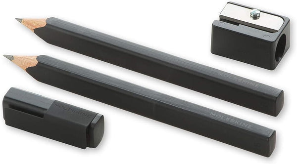 Moleskine Classic Wood Pencil Set with Sharpener, 2B Lead for Writing