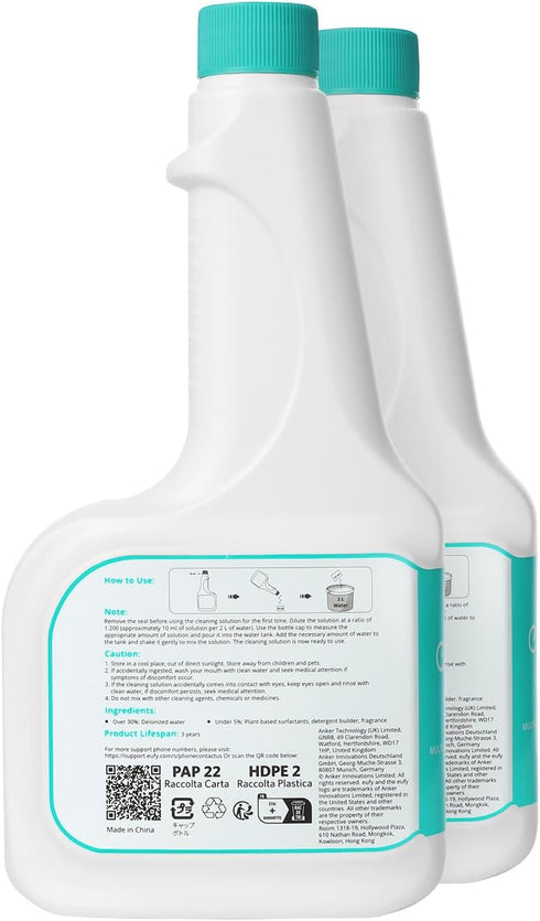 (2 1:200, 473 ml, C20, X8 X10 eufy RoboVac Hard Floor Cleaning Solution Bottles), Dilution Ratio Floor Cleaner