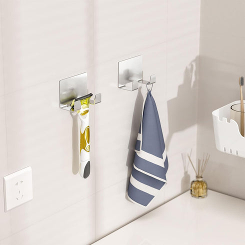 2 Pack, Razor Shower Holder, Wall Hooks with Loofah and Razor Hooks