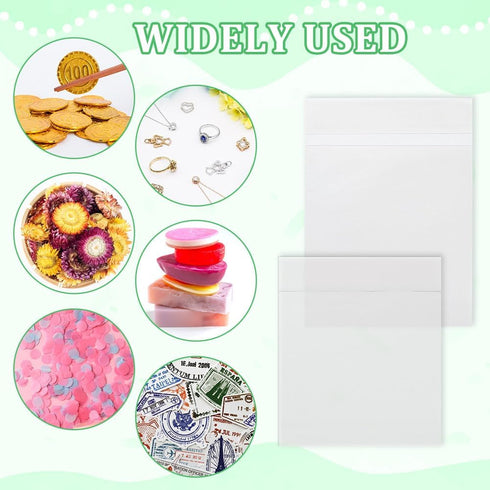 PH PandaHall 60Pcs Self Seal Glassine Bags, Waxed Paper Storage Bags for Cookies, Candy, Snacks, Gift Favors
