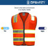 9 Pockets High Visibility Class 2 Safety Vest, Hi Vis with 2 Inch Reflective Strips for Men & Women Orange 3XL