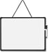 Double-Sided Dry Erase Board 16" x 12", Small Black Frame Hanging Whiteboard for Home, School, Office
