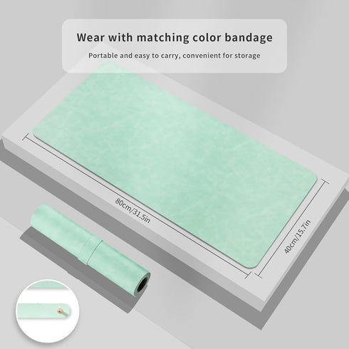 60x35cm) Desk Pad Soft PU Leather Large Mouse Pad Laptop Computer Desk Mat Table Blotter Flat Smooth Waterproof
