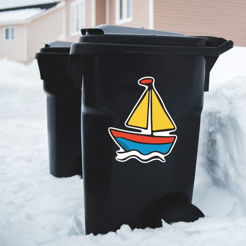 Azeeda (DW00143715) 'Sail Boat Toy' White Premium Vinyl Decal Sticker Waterproof, Durable & Easy to Apply - Ideal