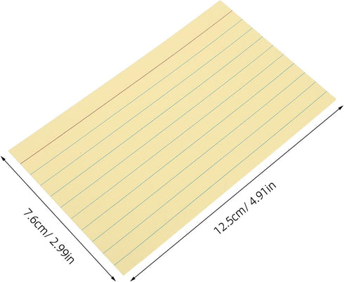 FUOYLOO 300pcs 3 5 Inches Ruled Line Index Card - X Lined On Front, Blank On Back Flash Cards for Exams Revision
