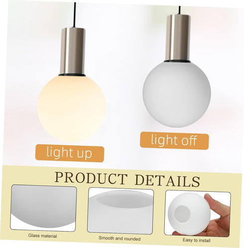 80mm Healeved Frosted Glass Globe Lampshade round Lamp Shade Replacement for Wall Sconce and Pendant Lighting Fixtures