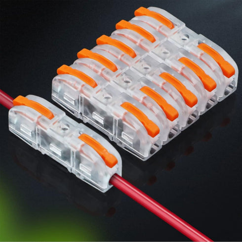 100PCS Inline Wire Connectors, 1 to 1 Electrical Lever Wire Connectors for Quick Wiring 28-12 AWG Reusable