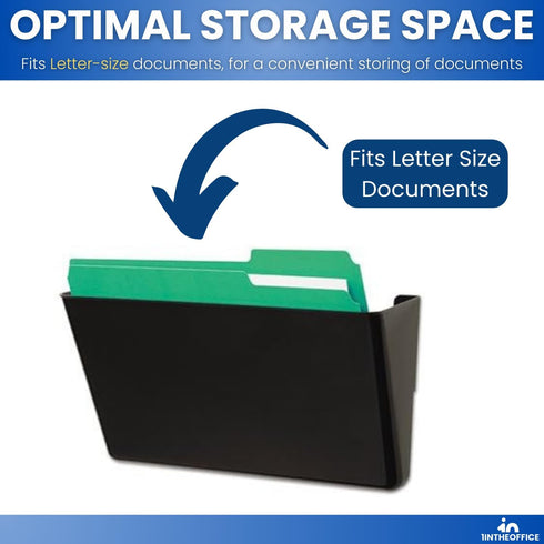 Wall File Organizer with Expandable Wall Pockets, 7 Pocket, Letter-Sized, Black