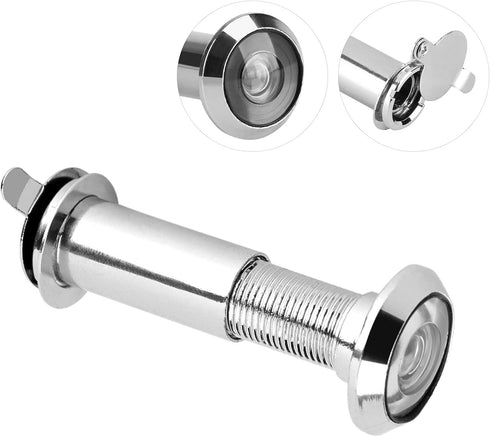 Zinc Alloy Door Viewer Peephole, 220 Degree Heavy Duty Privacy Cover with Wide Viewing Angle for Home Office Satin