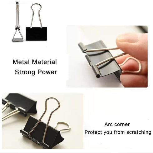 Small Binder Clips 1 Inch (36 Pack), Mini Paper Clips Clamps for Office and Home Supplies, Black by Aellabus