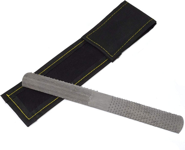 Honbay 1PCS Half Round Wood Rasp File, Carbon Hand File in Black Storage Bag for Polishing