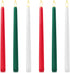 Baquler 6 Pcs 11'' Christmas Flameless Taper Candles Green Red White Battery