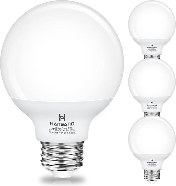 hansang G25 LED Globe Light Bulbs, Bathroom Vanity Light Bulbs E26 Base