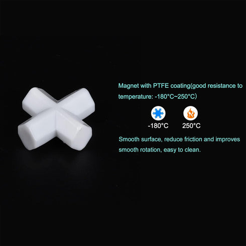 MECCANIXITY Magnetic Stirrer Mixer, Stir Bar Rod 25mm(1") Cross Shape Coating Magnet, White, 3Pcs for Laboratory